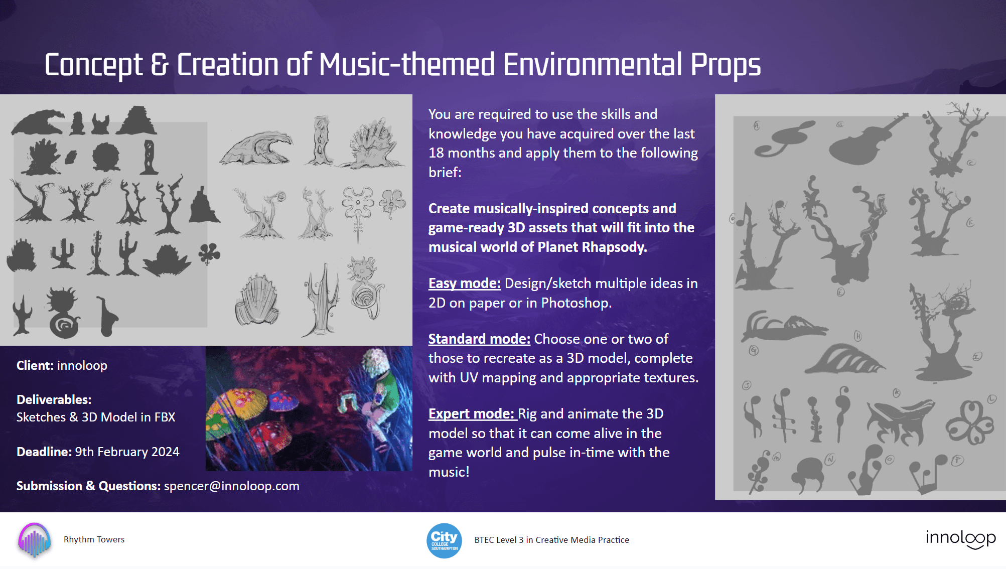 Assignment set for the game development students